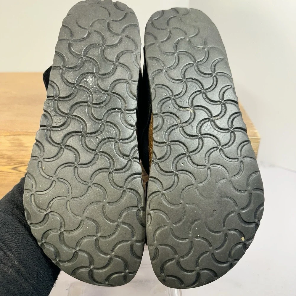 Birkenstock Birkis Leather Criss Cross Sandals Womens SZ 7 Minimalist Comfort - Picture 9 of 9